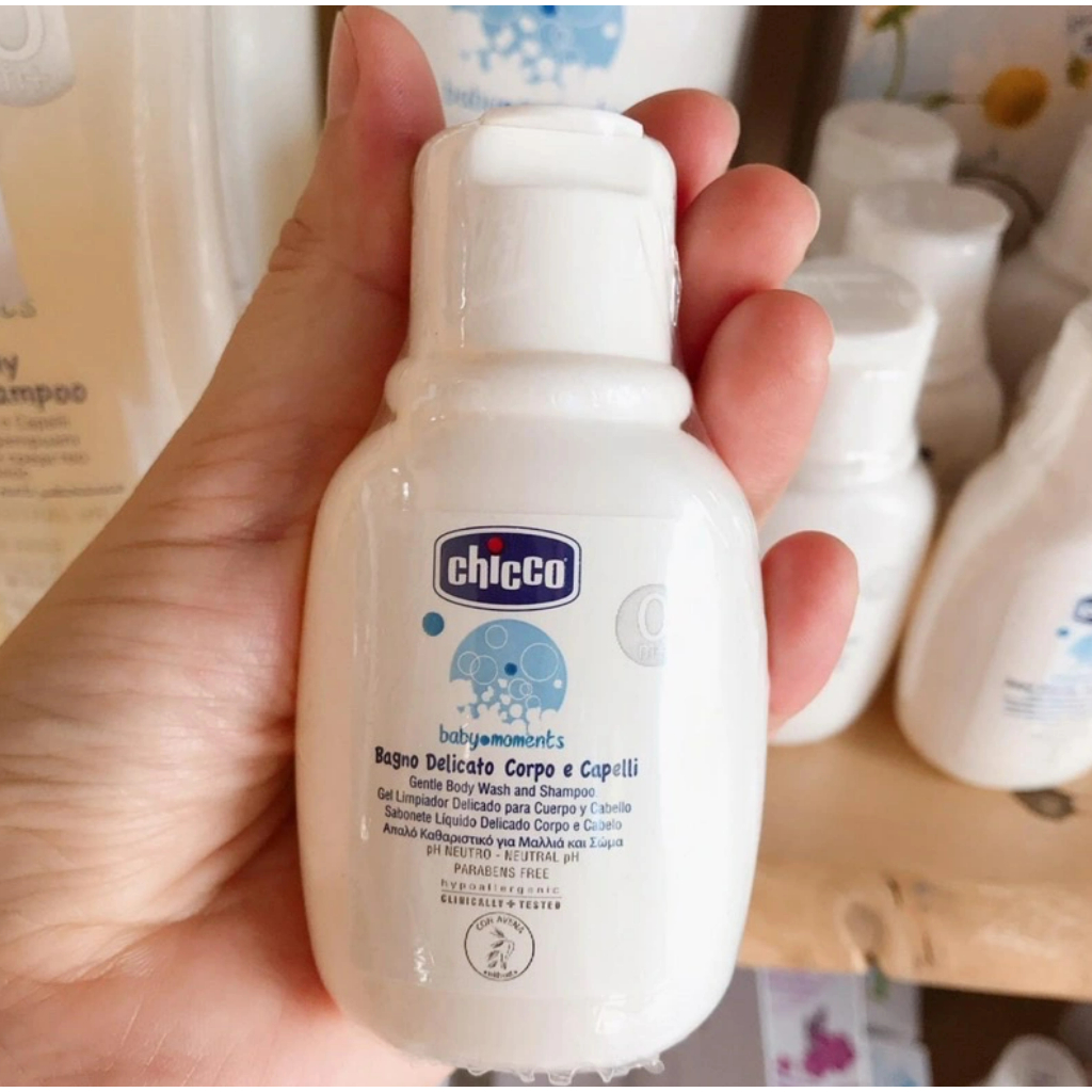 Sữa tắm gội chiết xuất Yến mạch 0M+ Chicco chai du lịch 50ml cho bé - Hàng chính hãng