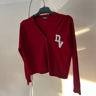 DEVONLTD® ÁO KHOÁC LEN LOGO DV ĐỎ RƯỢU