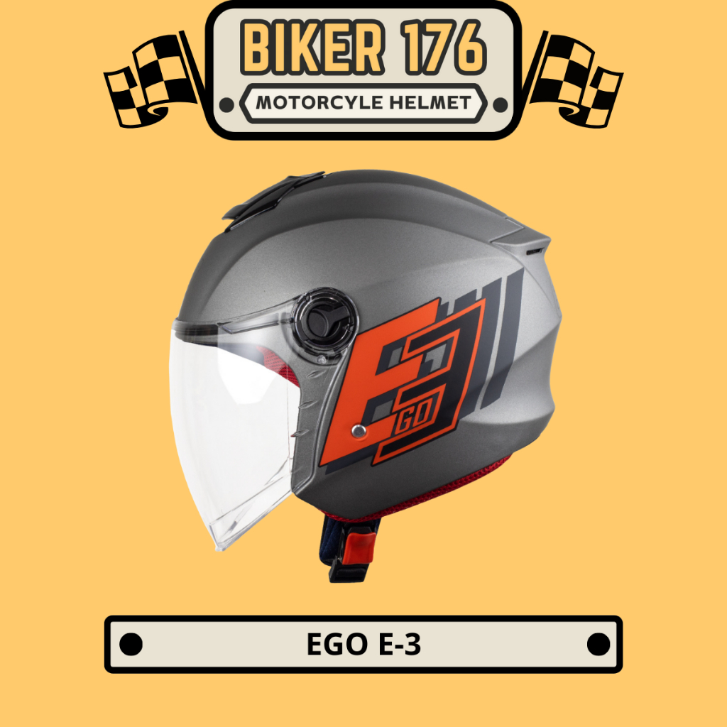 Mũ bảo hiểm 3/4 EGO E3 1 kính siêu nhẹ chỉ 850gr, lót tháo giặt - BIKER 176 - Mũ bảo hiểm Vũng Tàu