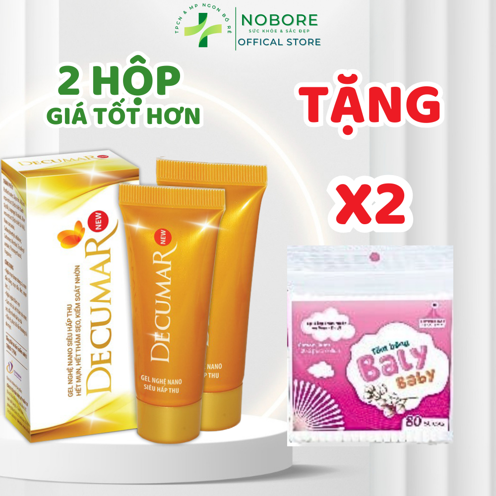 Bộ 2 Hộp Decumar New Nano Nghệ 20g Gel Ngừa Mụn Giảm Thâm Mờ Sẹo Kem Mụn Chấm Mụn Sẹo Thâm Decuma