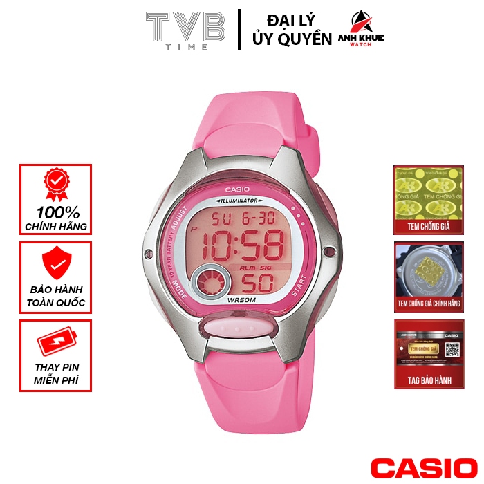 Đồng hồ nữ dây nhựa Casio chính hãng LW-200-4BVDF (34mm)