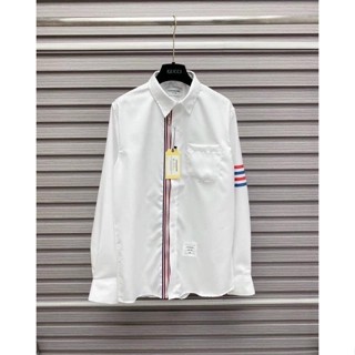 Áo Sơmi T.H.O.M.E Nam Nữ Khóa Kéo 4 Sọc Tay Cao Cấp, Áo Sơ mi Unisex Đi Học Đi Làm Đẹp