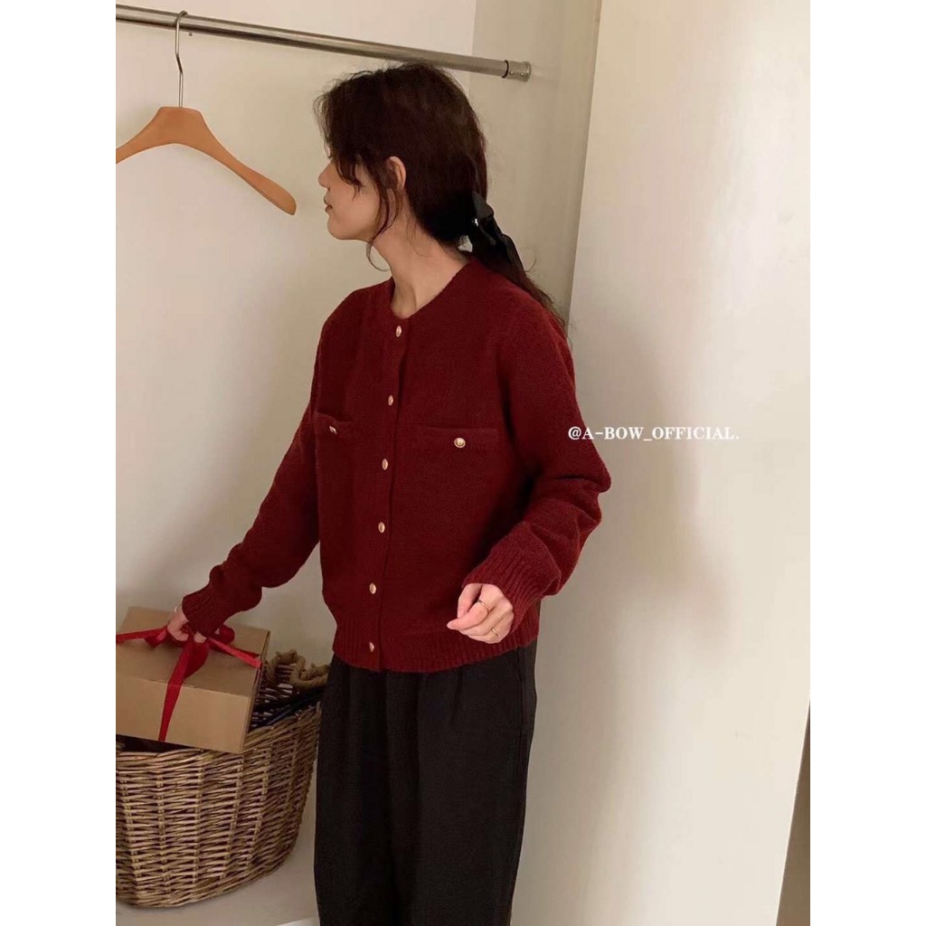 Áo Sweater cúc vàng Abow  - MIDISTORE