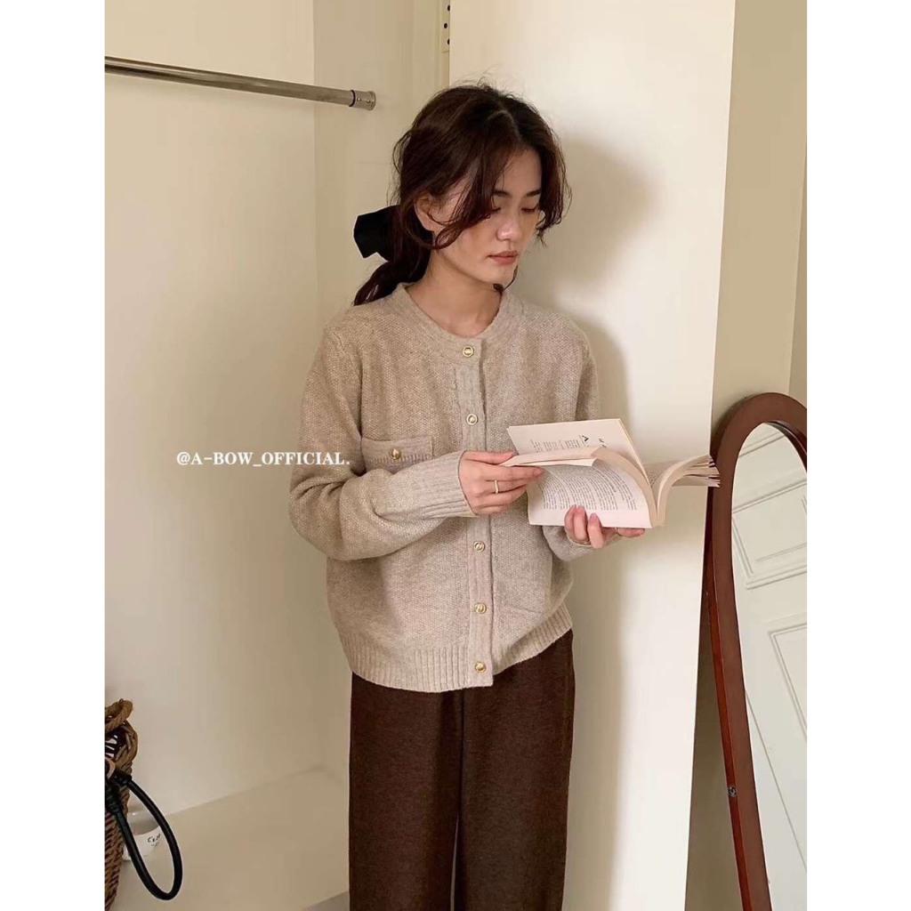 Áo Sweater cúc vàng Abow  - MIDISTORE