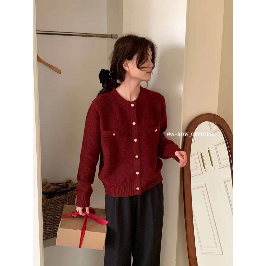 Áo Sweater cúc vàng Abow  - MIDISTORE