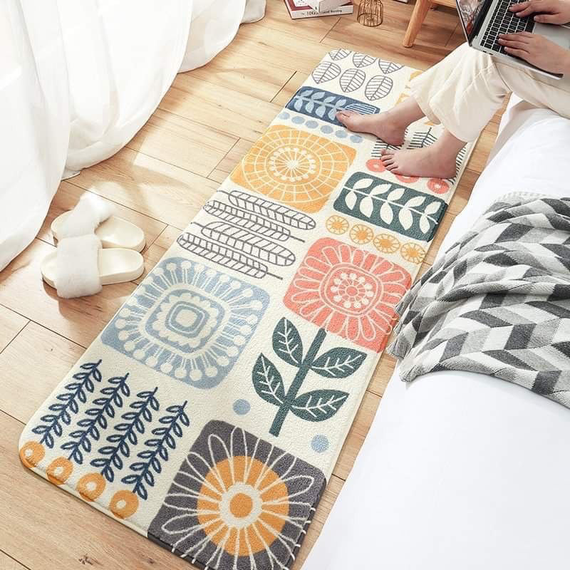 Thảm chân giường lông cừu mềm mượt êm chân 50x120cm trang trí phòng ngủ phòng khách cửa nhà bếp Kim Huệ