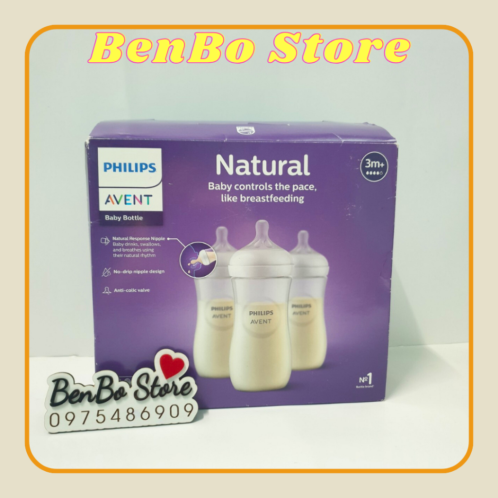 Sét 3 bình sữa Avent Response 125ml/260ml/330ml Núm ti siêu nềm