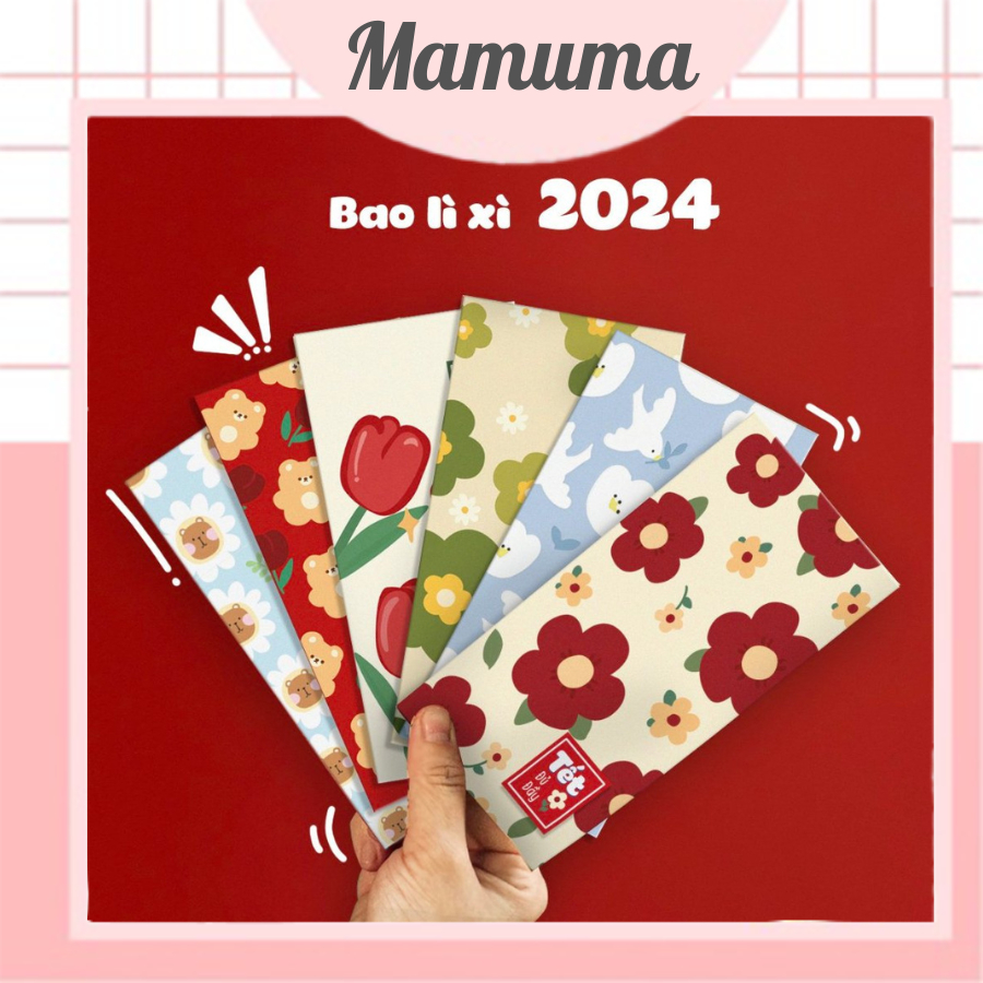 Lì xì tết phong bao mừng tuổi 2024 mẫu mới nhiều hình đa dạng dễ thương đón xuân may mắn phát tài phát lộc - Mamuma