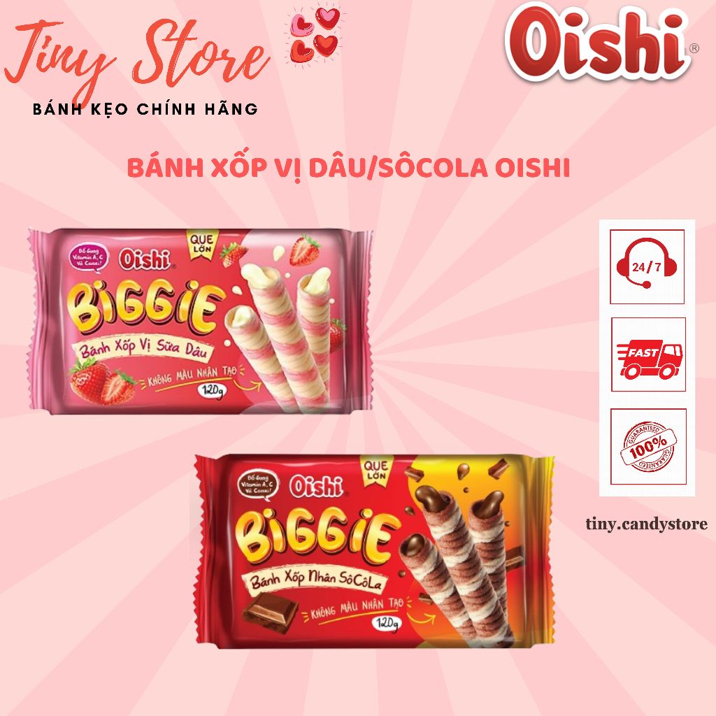 BÁNH XỐP VỊ DÂU/SÔCOLA OISHI BIGGIE 45G