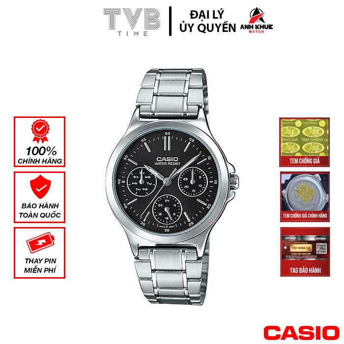 Đồng hồ nữ dây kim loại Casio chính hãng LTP-V300D-1AUDF (33mm)