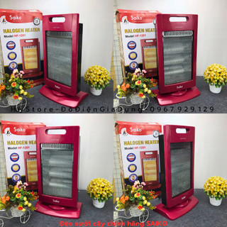 Quạt sưởi halogen Saiko HF-1201 hàng chính hãng , Quạt sưởi Saiko HF-1201 3 bóng làm ấm nhanh kèm lồng bảo vệ Huy Store