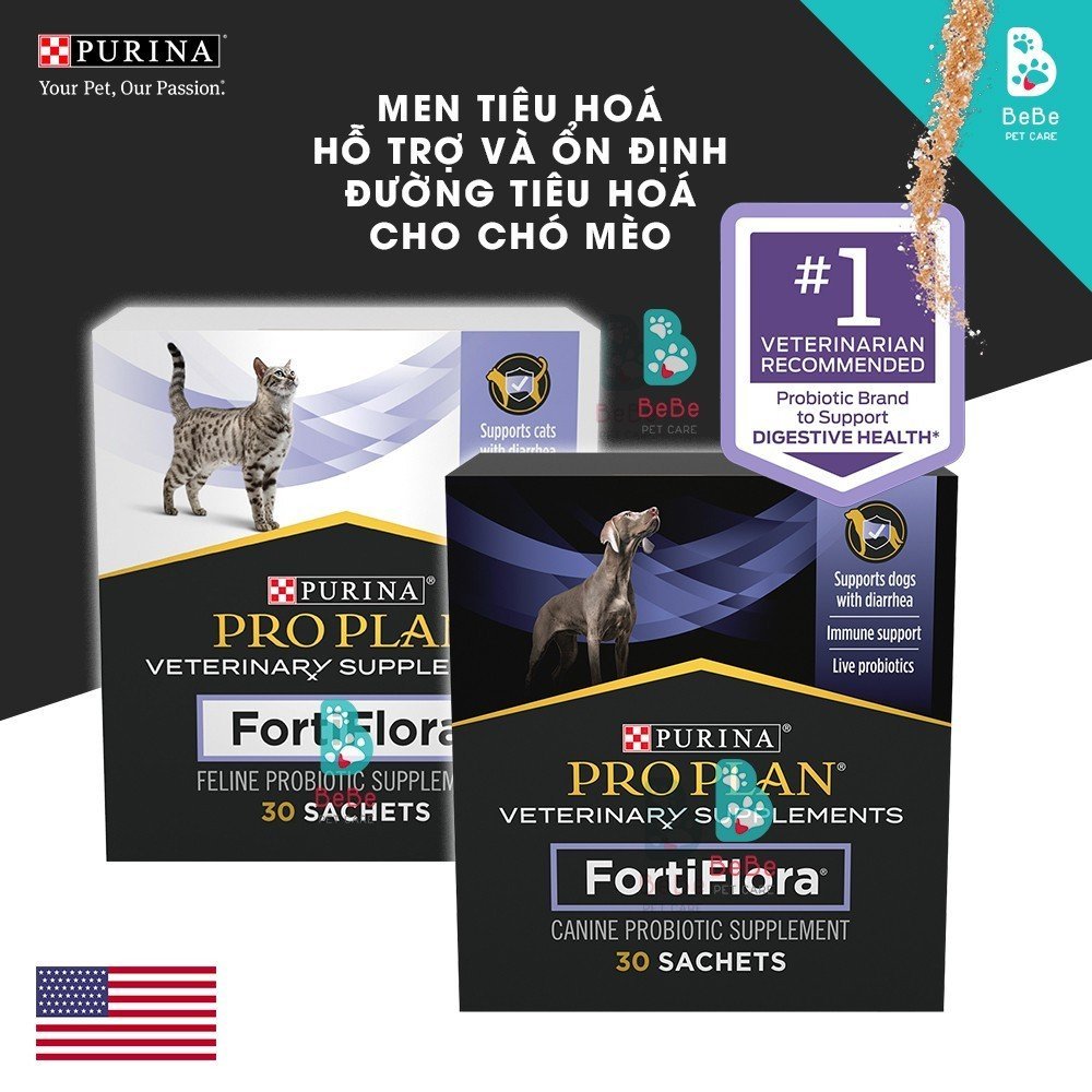 Men Tiêu Hoá PURINA FortiFlora Pro Plan Hỗ Trợ Và Ổn Định Đường Tiêu Hoá Cho Chó Mèo
