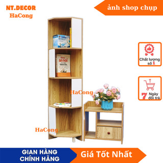 Kệ sách ngũ giác - kệ góc 4 tầng mdf đa năng