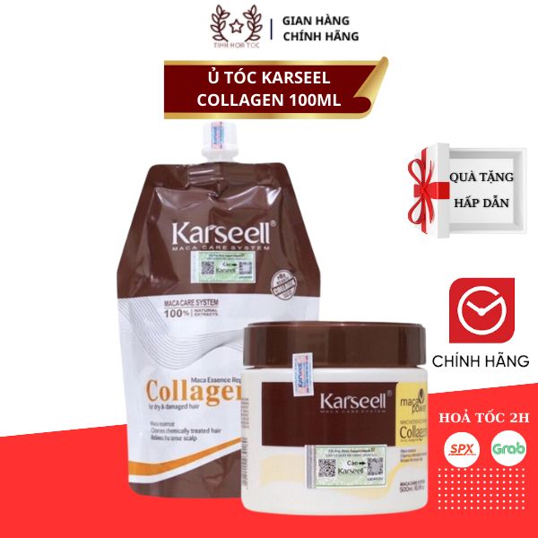 Kem Hấp Ủ Xả Phục Hồi Tóc Collagen Karseell Maca 100ML Phục Hồi Tóc Hư Tổn Siêu Mềm Mượt Hương Nước Hoa