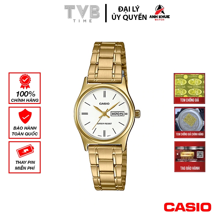 Đồng hồ nữ dây kim loại Casio chính hãng LTP-V006G-7BUDF (25mm)