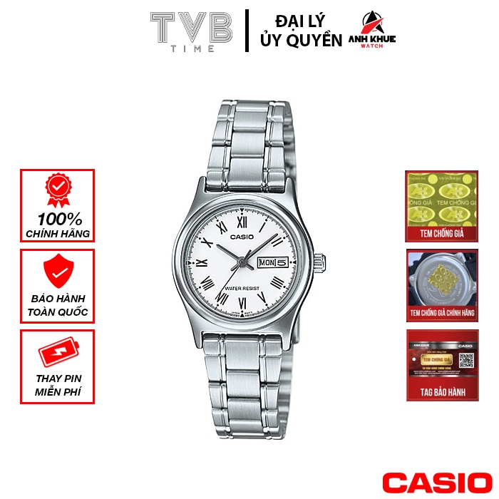 Đồng hồ nữ dây kim loại Casio chính hãng LTP-V006D-7BUDF (25mm)
