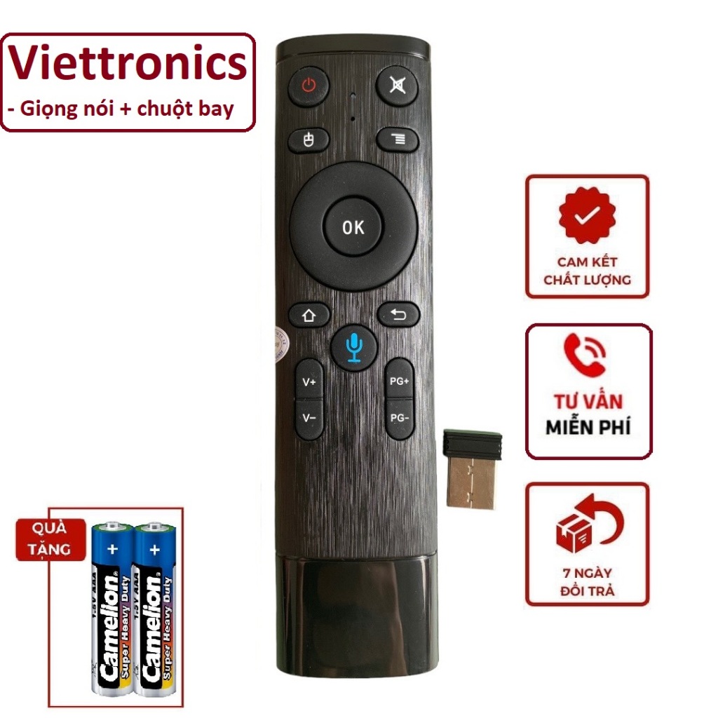Điều khiển tivi Viettronics có giọng nói và chuột bay, remote viettronics tv smart thông minh, mót b