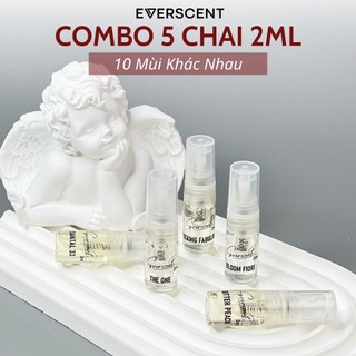 Combo 5 Chai 2ml Nước Hoa Mini Chiết Chính Hãng EVERSCENT Local Brand Thơm Lâu