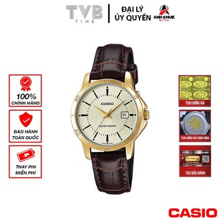 Đồng hồ nữ dây da casio chính hãng ltp-v004gl-9audf