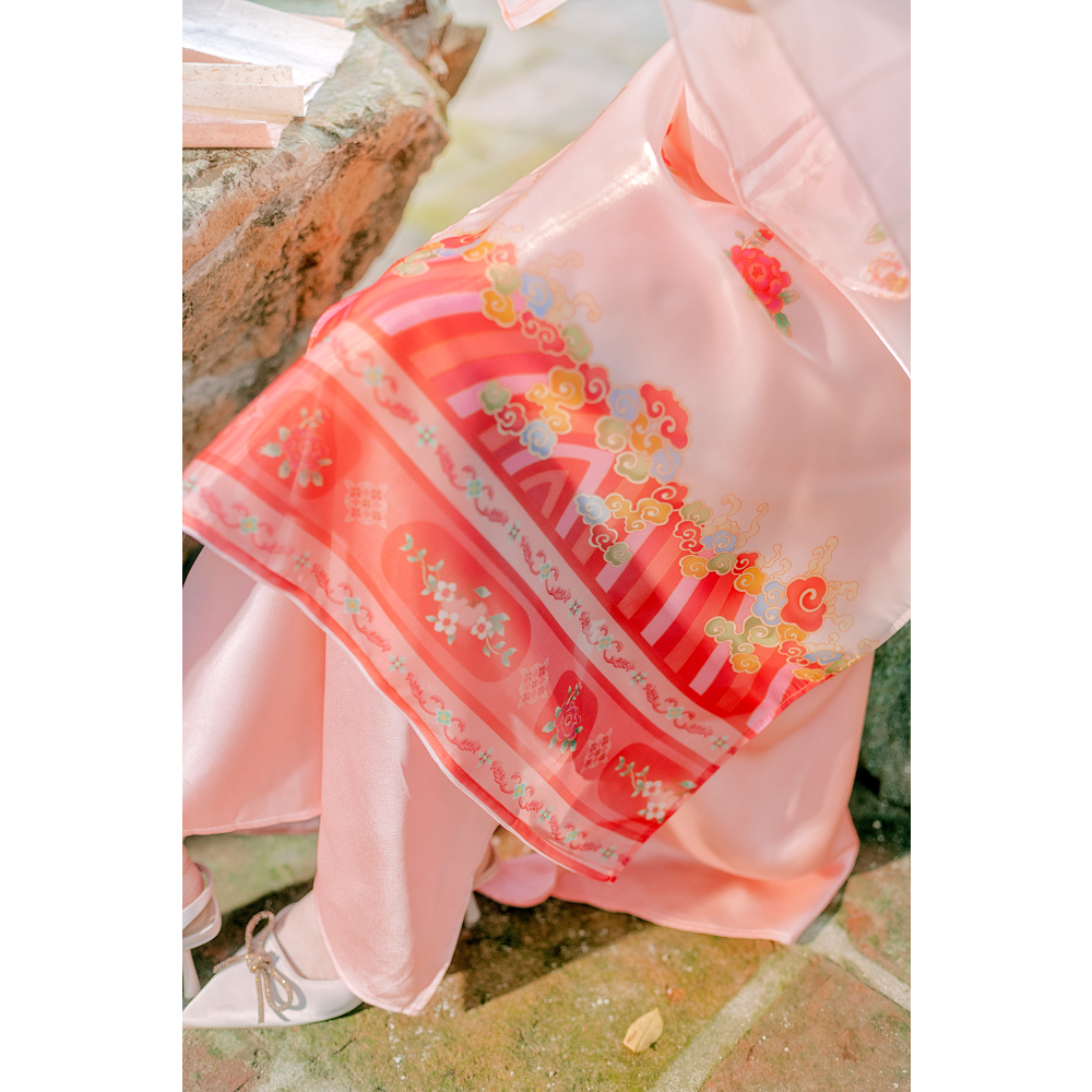 Sumire Store Áo dài Organza Khuê Đình - Hồng ửng cam - Freesize