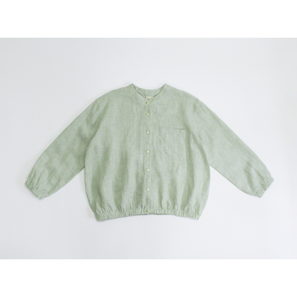 UMI SHIRT - Áo linen nữ cổ trụ tay dài bo chun - by Tháng Năm