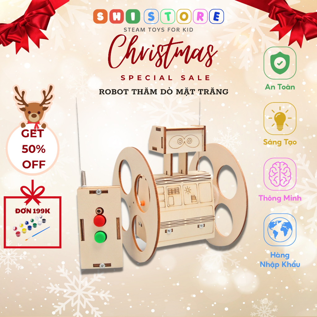 Đồ Chơi STEM, Robot Thăm Dò Mặt Trăng, Đồ Chơi Thông Minh