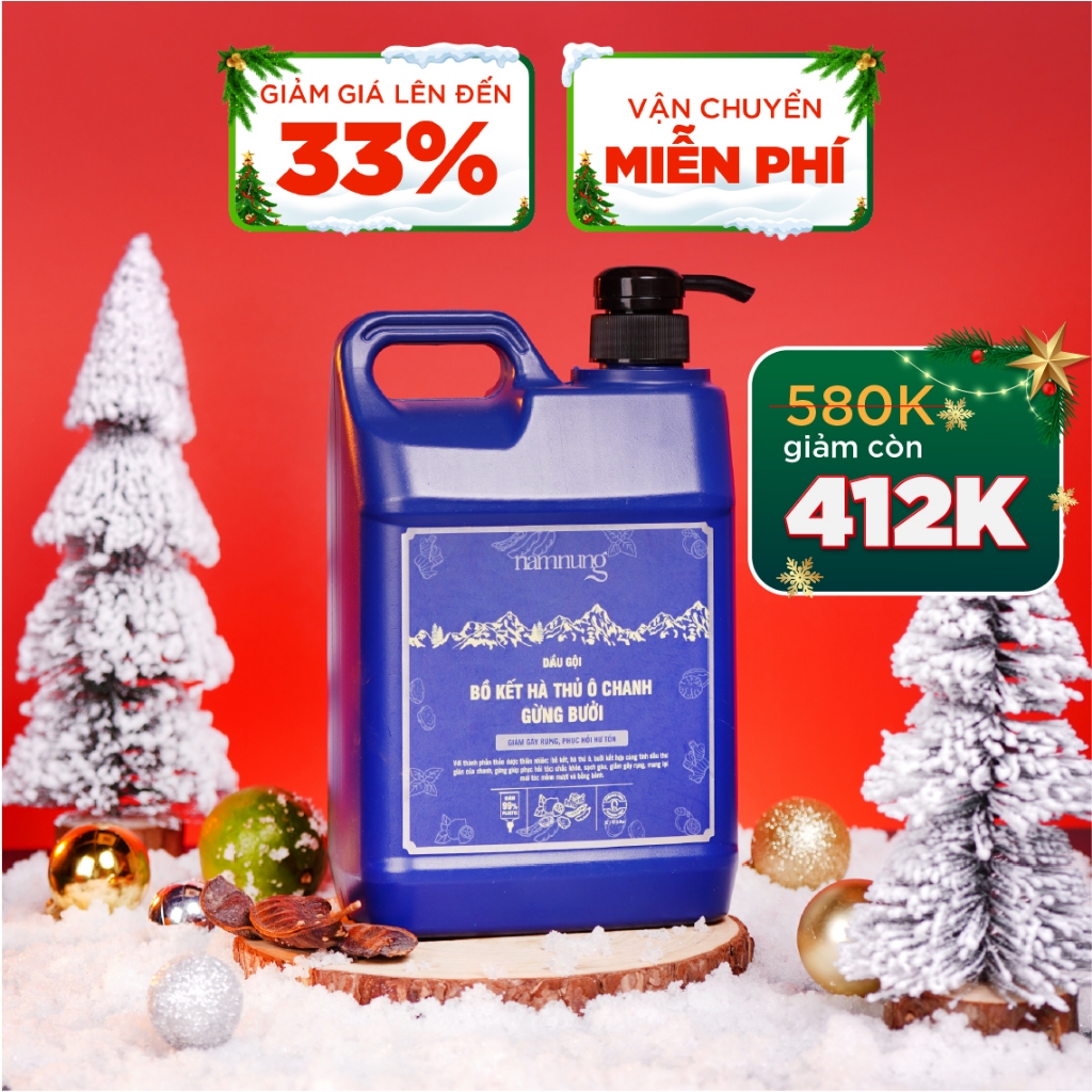Dầu gội thảo dược Nam Nung CAN 2L - Giảm gãy rụng, gàu nấm, hỗ trợ mọc tóc nhanh - Gội dưỡng sinh