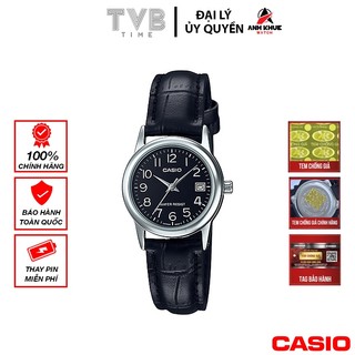 Đồng hồ nữ dây da casio chính hãng ltp-v002l-1budf