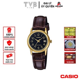 Đồng hồ nữ dây da casio chính hãng ltp-v002gl-1budf