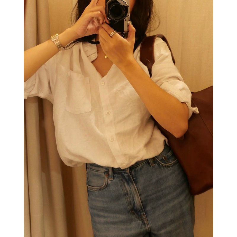 DE PLAGE - ÁO SƠ MI LINEN 1980 BUTTON DOWN