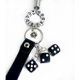 Móc khoá da thật titan phong cách Access “ Alphabet Keychain “