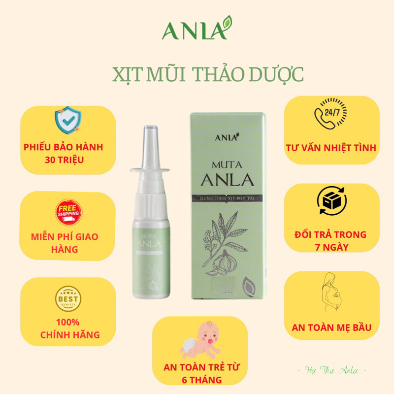 Dung dịch xịt mũi, tai MUTA hỗ trợ vấn đề cảm cúm, nghẹt mũi, viêm xong dung tích 15ml