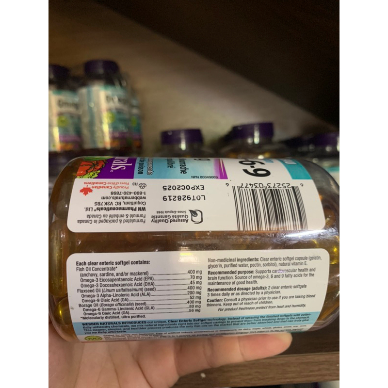 Omega3_6_9 1200mg Webber Natural Canada Omega369 1200mg, Dầu cá Omgega 369