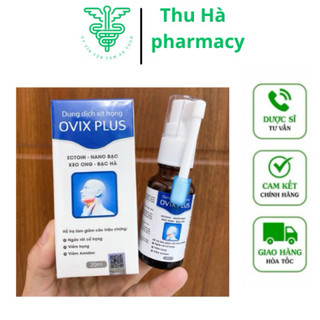 Dung dịch xịt họng OVIX PLUS 20ml dành cho trẻ từ 3 tuổi trở lên và người lớn