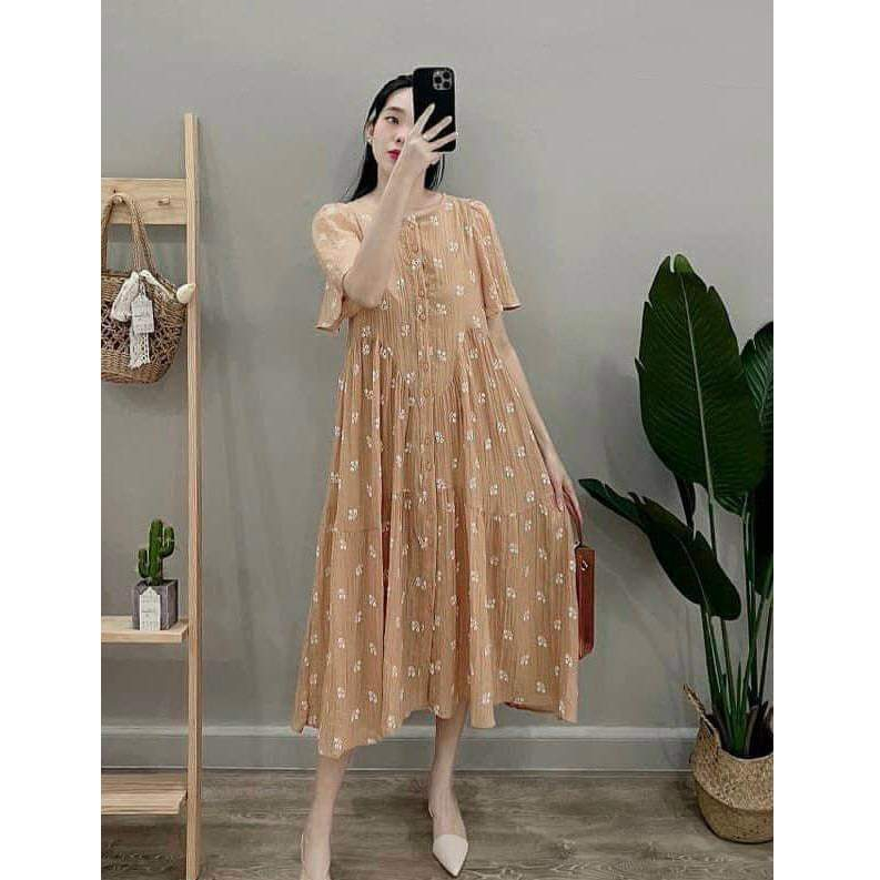 (Siêu phẩm)Váy bầu,đầm bầu hai lớp thêu hoa cực điệu,các mom diện dự tiệc xinh lung linh ạ