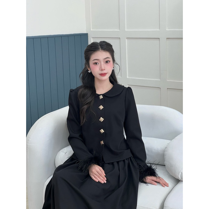 OUTSET - Áo khoác tay lông