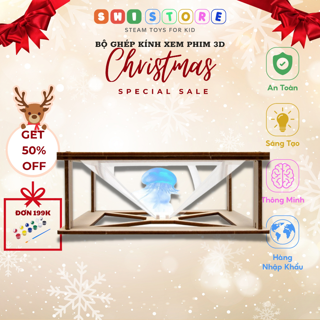 Đồ Chơi STEM, Bộ Ghép Kính Xem Phim 3D, Đồ Chơi Thông Minh