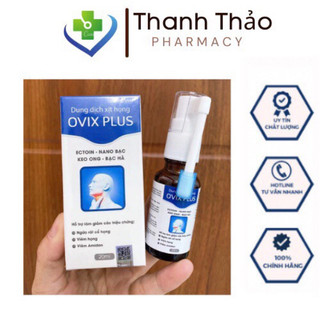 Xịt họng OVIX PLUS hỗ trợ giảm viêm họng, viêm amidal, đau rát họng