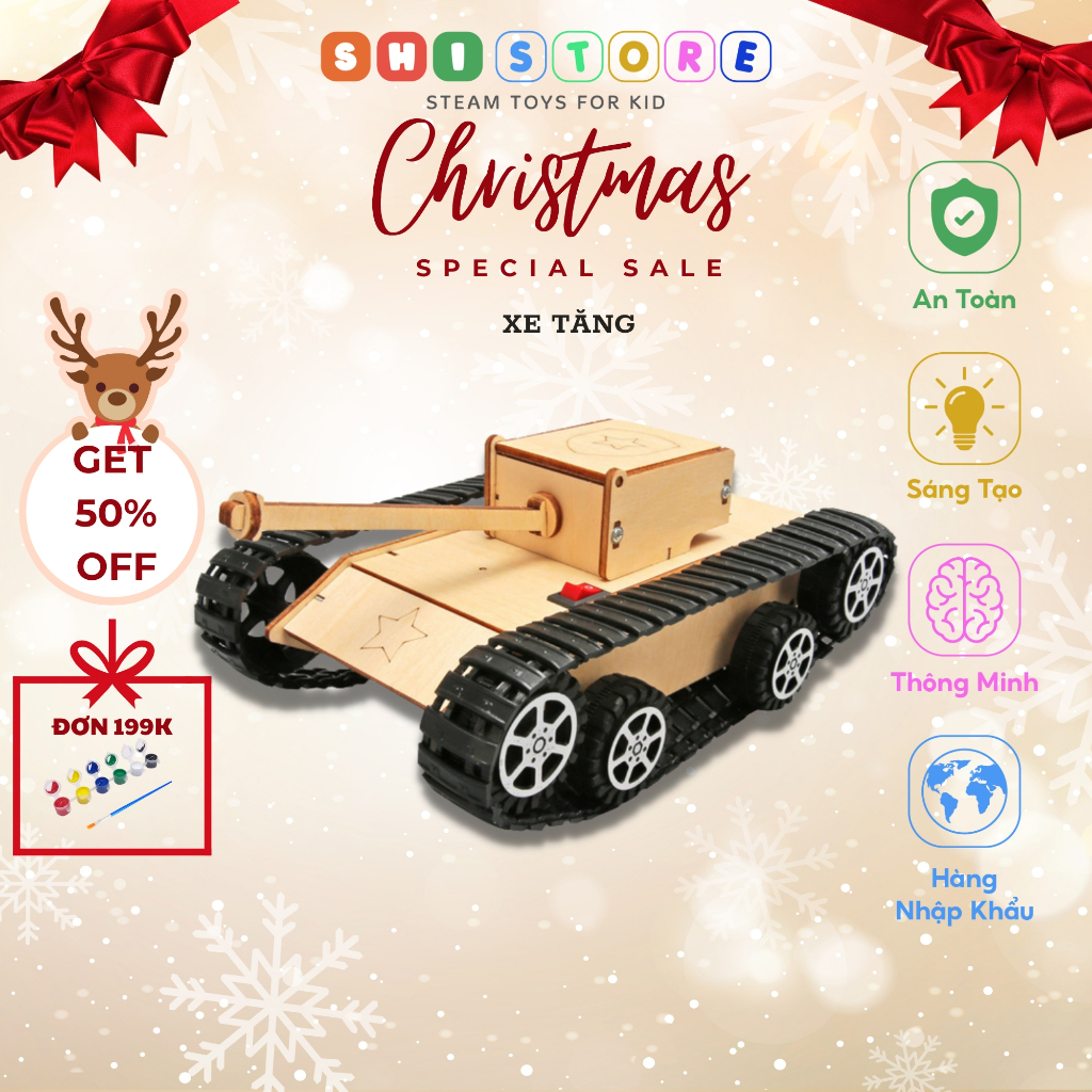Đồ Chơi STEM, Mô Hình Xe Tăng, Đồ Chơi Thông Minh