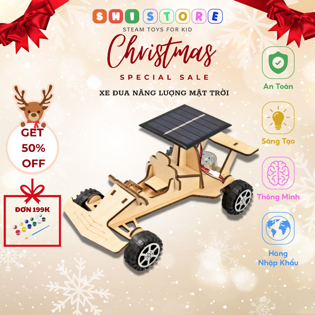 Đồ Chơi STEM, Xe Đua Năng Lượng Mặt Trời, Đồ Chơi Thông Minh