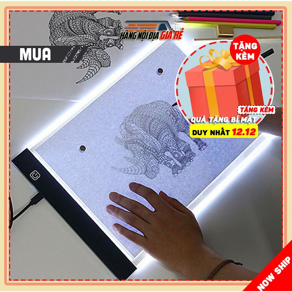 Bảng Hắt Sáng LED A4 Điều Chỉnh 3 Cấp Độ Ánh Sáng, Đèn Đọc Phim Xquang, Light Pad Vẽ size A4, A5 HANGNOIDIA