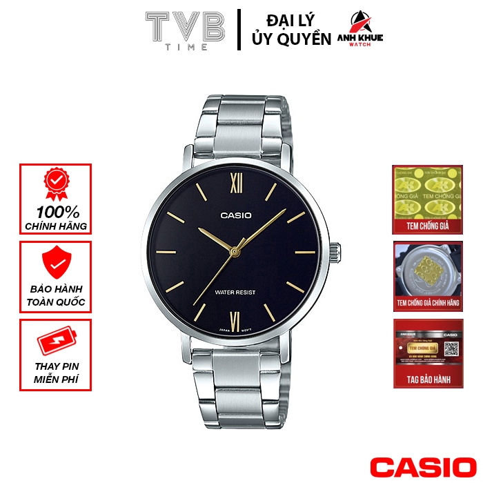 Đồng hồ nữ dây kim loại Casio chính hãng LTP-VT01D-1BUDF (34mm)