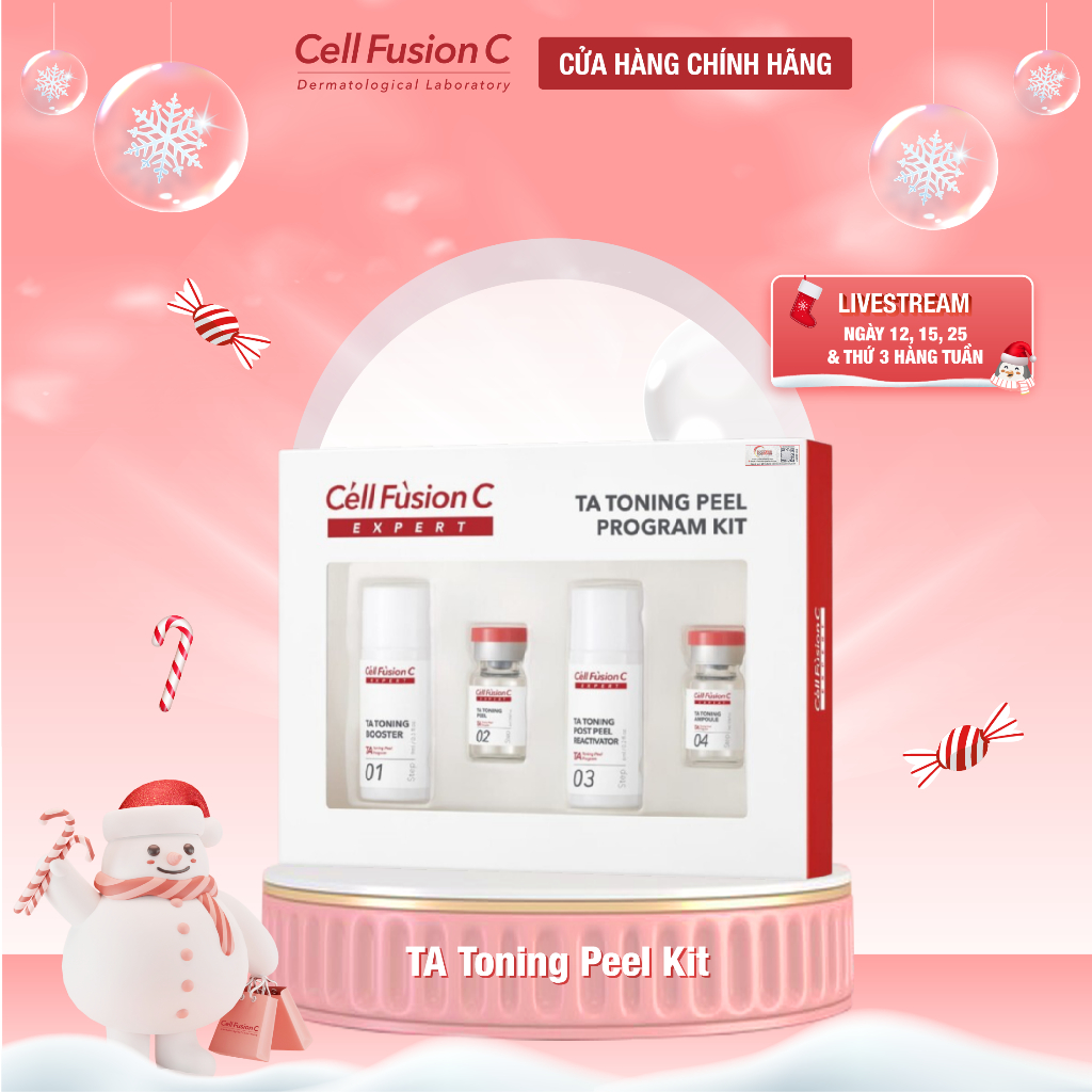 [HSD: 19/1/2024] Giải Pháp Peel 4 Bước Dưỡng Trắng An Toàn, Cải Thiện Sắc Tố Da Cell Fusion C Expert TA TONING PEEL KIT