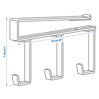 Thanh treo gắn tủ 3 móc IKEA 12cm