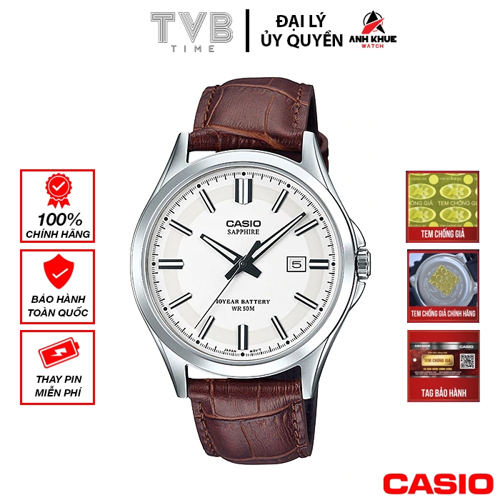 Đồng hồ nam dây da Casio chính hãng MTS-100L-7AVDF (41mm)