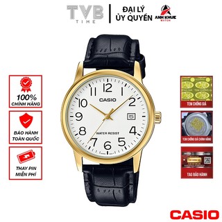 Đồng hồ nam dây da casio chính hãng mtp-v002gl-7b2udf