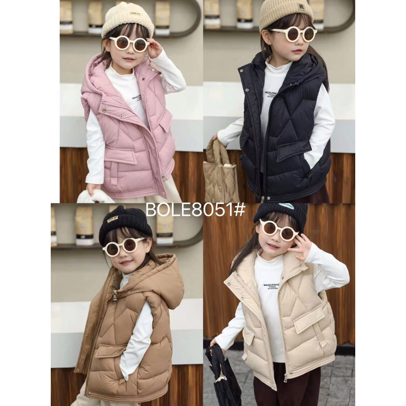 Áo phao gile cho bé gái 13-28kg