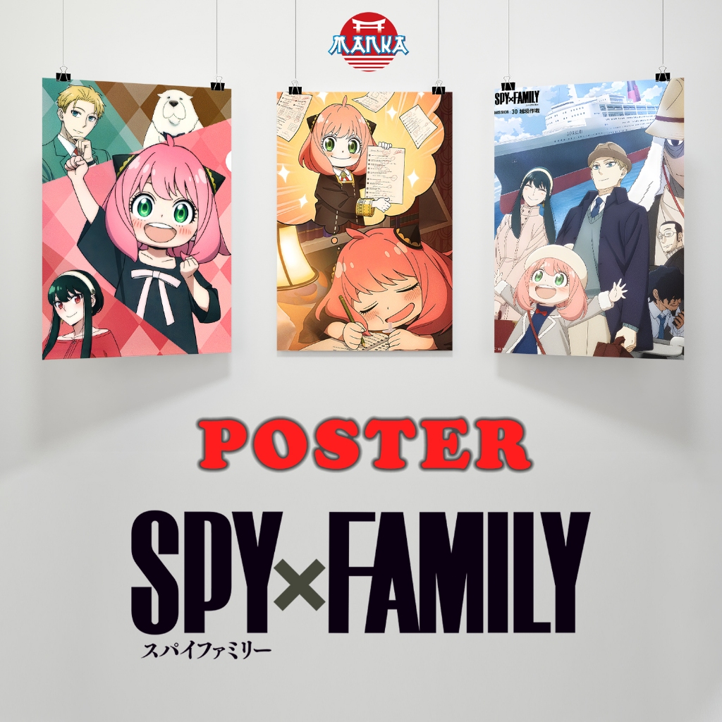 (Poster SPY X FAMILY) Tranh dán tường SPY X FAMILY trang trí decor phòng học tập làm việc by Manka