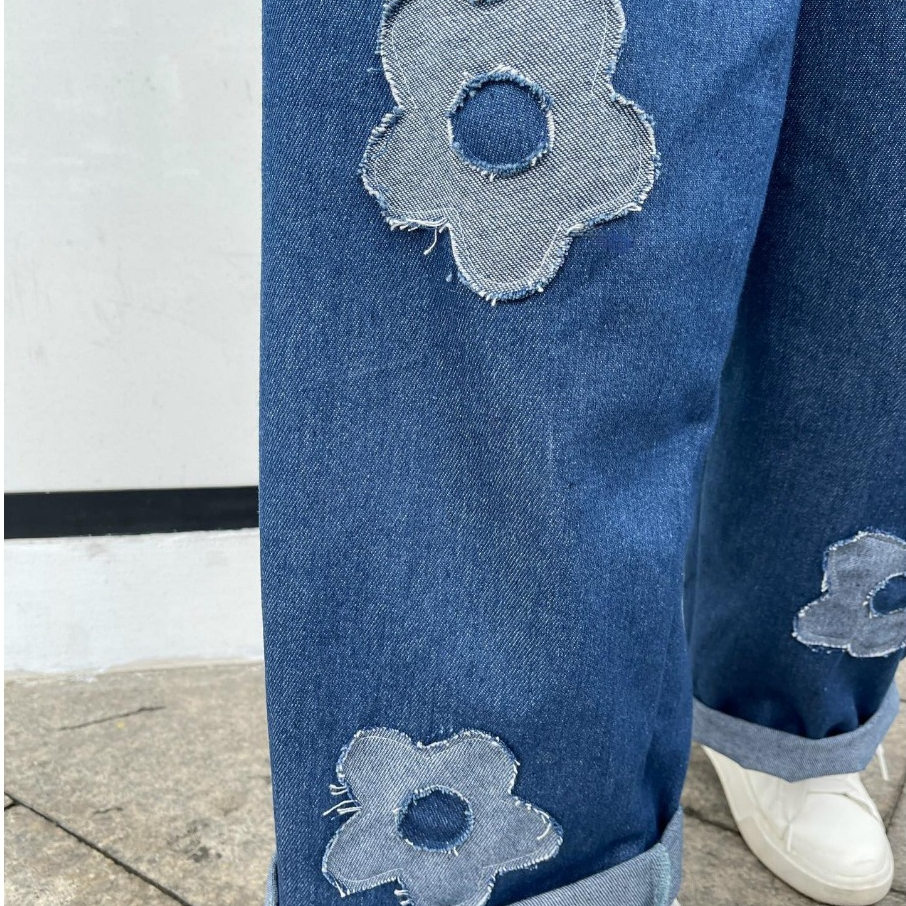 Quần dài YELLOW FLICKER jeans hoa vải unisex