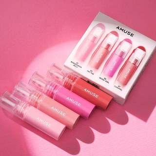 Set son tint 4 màu amuse mini gel fit tint hàng nội địa chất mềm mịn tươi tắn
